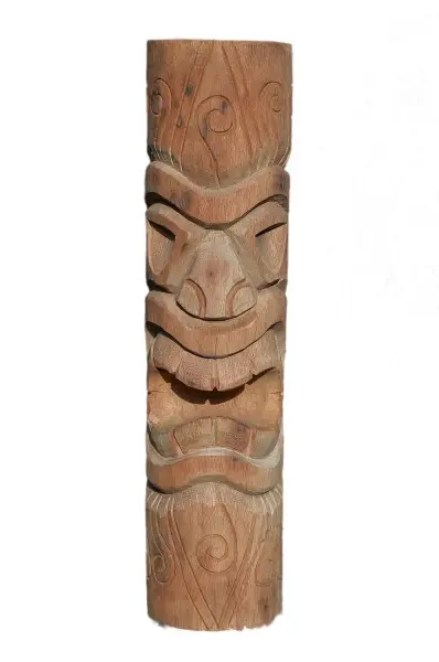 Product image 1 of the product “Tiki Statue Polynesia style. From coconut palm. Model 2 - open mouth, in the sizes from 50cm to 200cm, Natural ”
